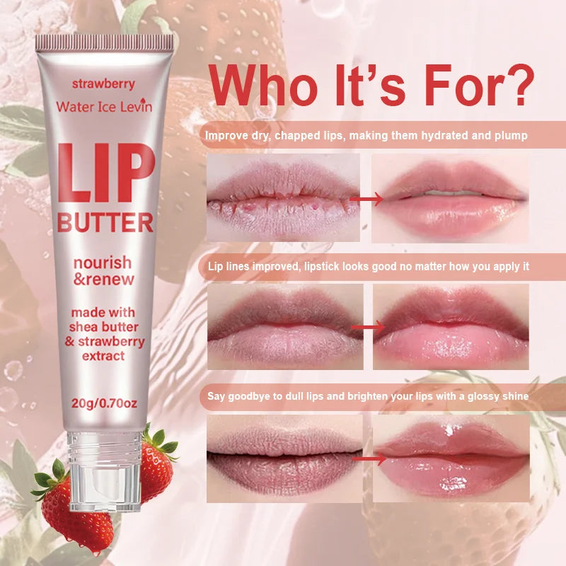 Strawberry Shea Butter Lip Balm Moisturizing and Renewing Lip Care 20g - 6