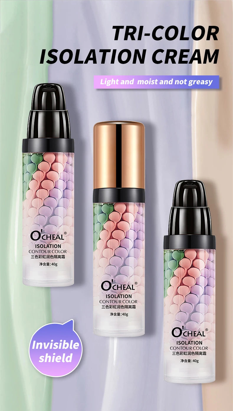 OCHEAL Tri Color Makeup Primer Moisturizing Face Isolation Cream - 6