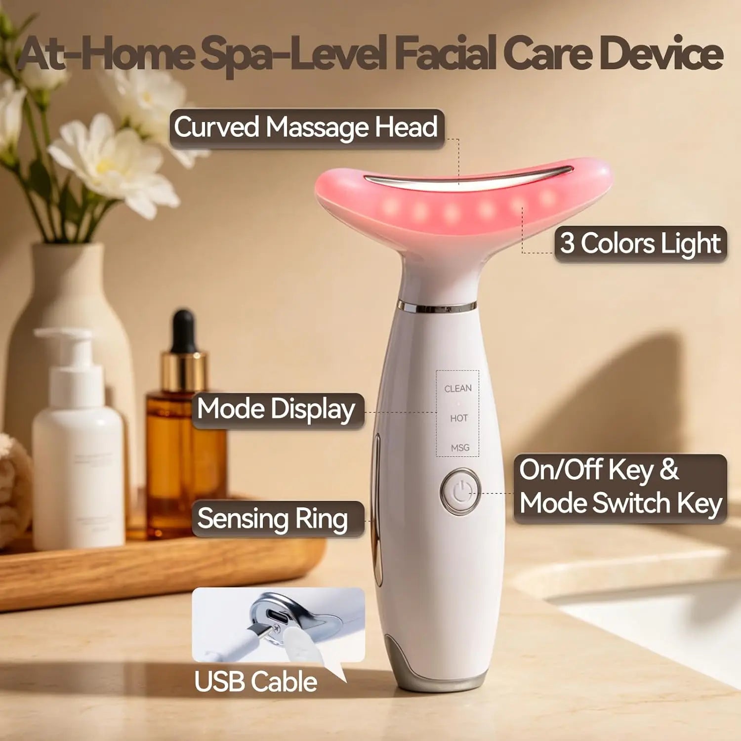 3-in-1 LED Facial Massager for Skin Tightening and Lifting - 6