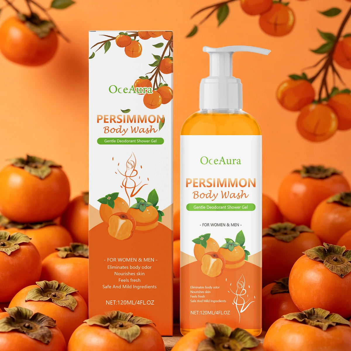 Persimmon Body Wash for Odor Control and Skin Refreshing