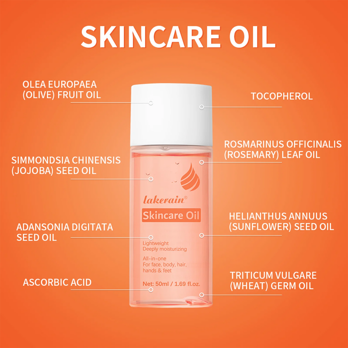 Multipurpose Hydrating Skincare Oil for Face, Body, and Hair
