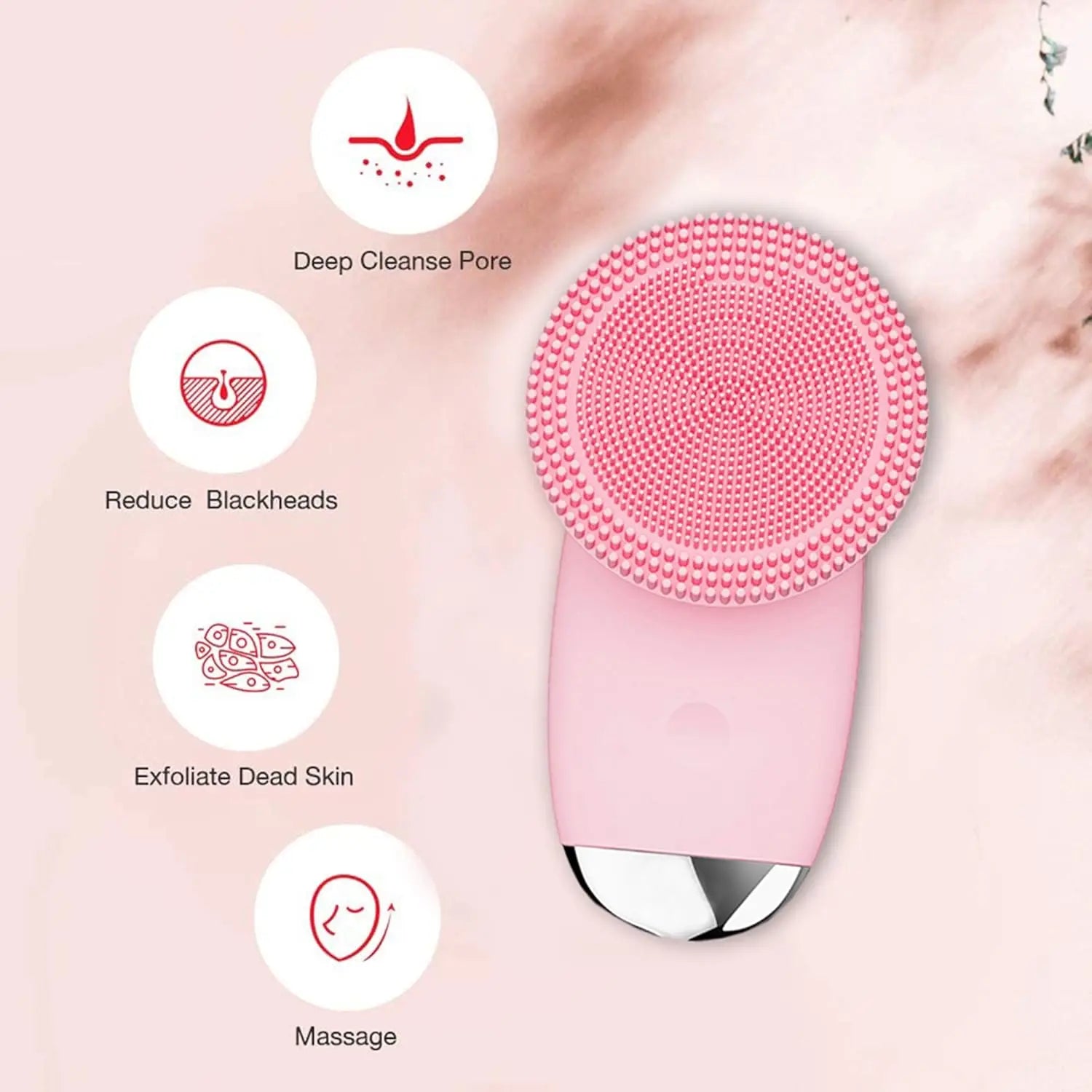 Electric Silicone Facial Cleansing Brush for Deep Pore Exfoliation - 4