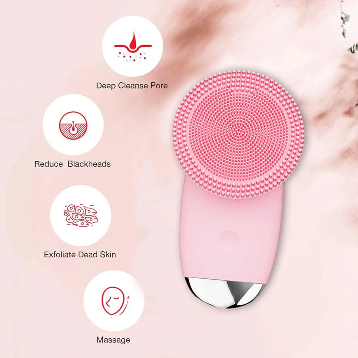 Electric Silicone Facial Cleansing Brush for Deep Pore Exfoliation