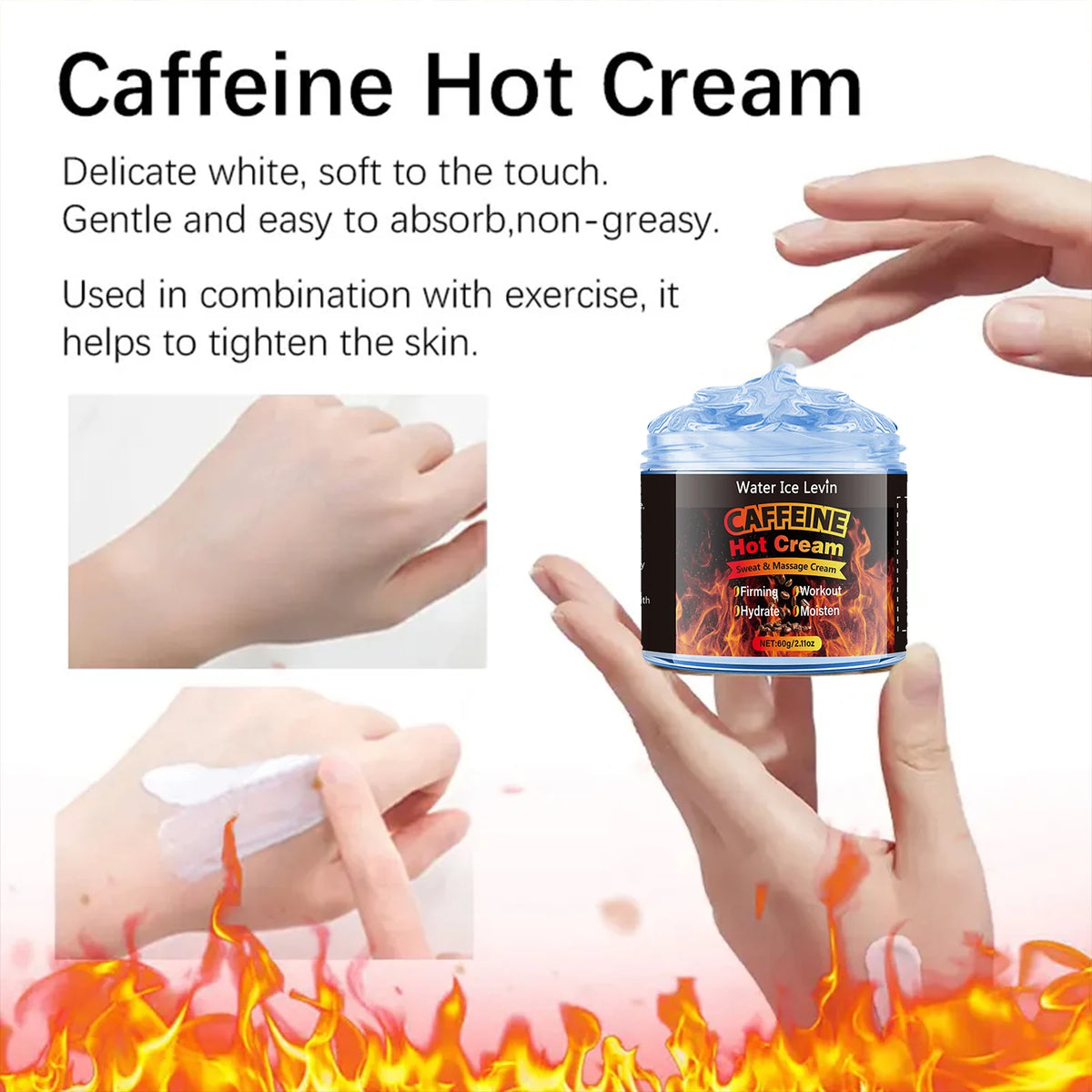 Caffeine Hot Cream Firming Body Moisturizer for Workout and Massage