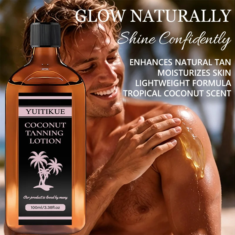 YUITIKUE Coconut Tanning Lotion Natural Sunless Bronzer for Glowing Skin