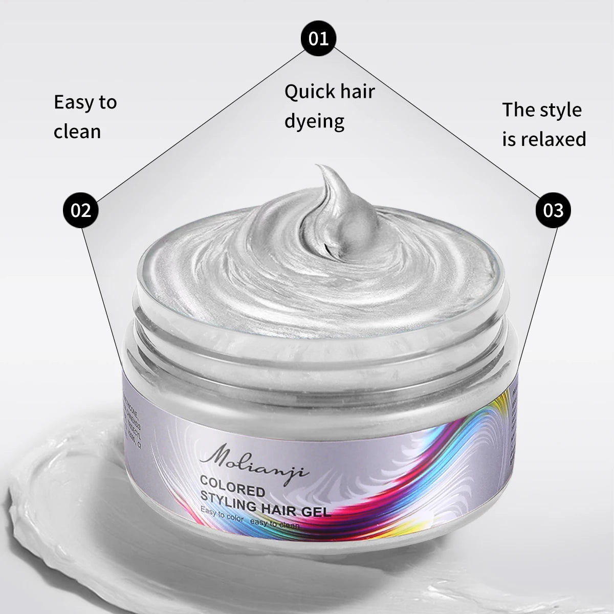 Molianji Disposable Instant Color Hair Styling Gel 100ml