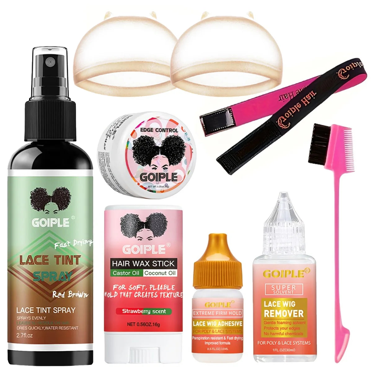 Goiple Lace Wig Installation Kit Adhesive Remover and Styling Tools - 1