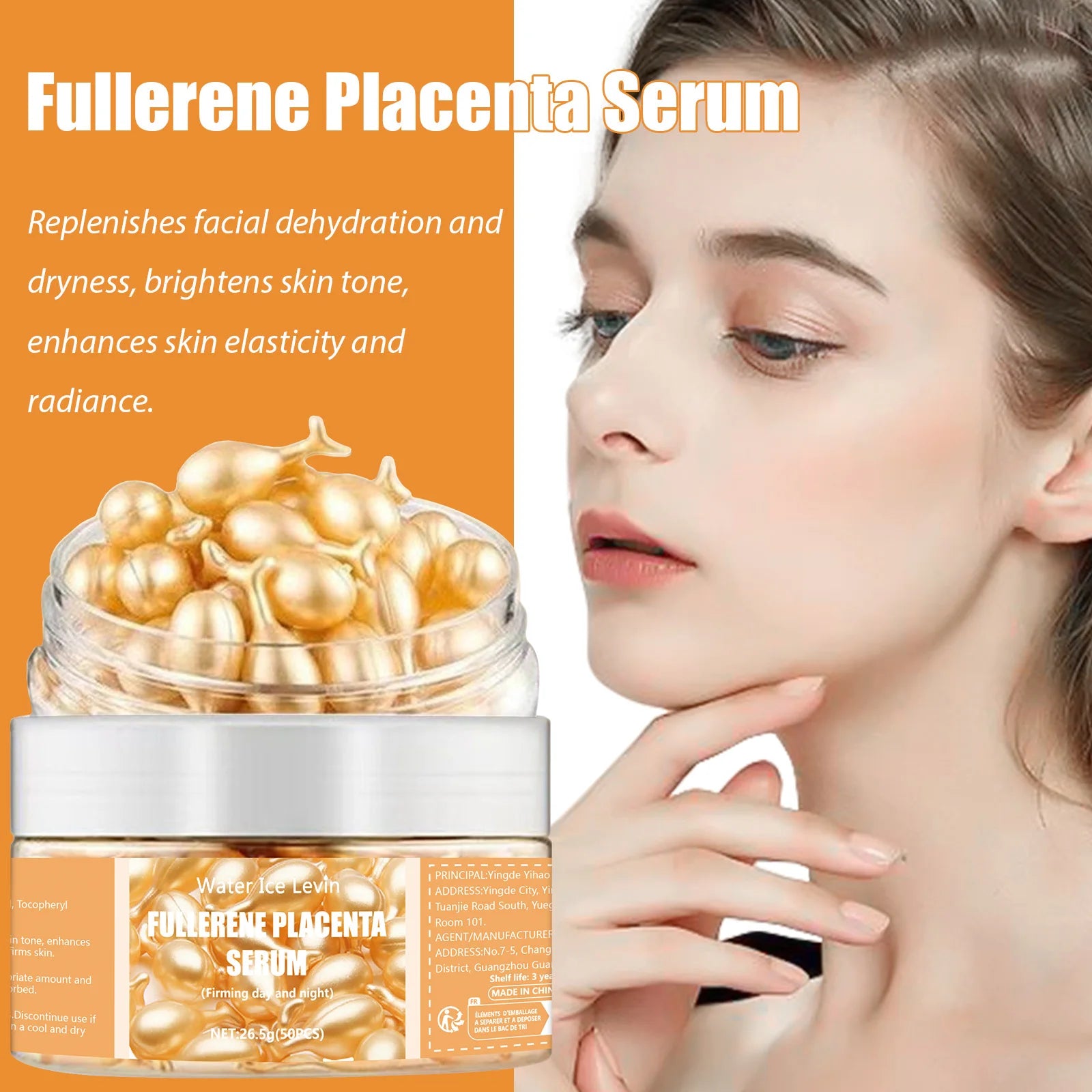 Collagen Face Serum Capsules Anti Aging Wrinkle Remover Skin Care - 10