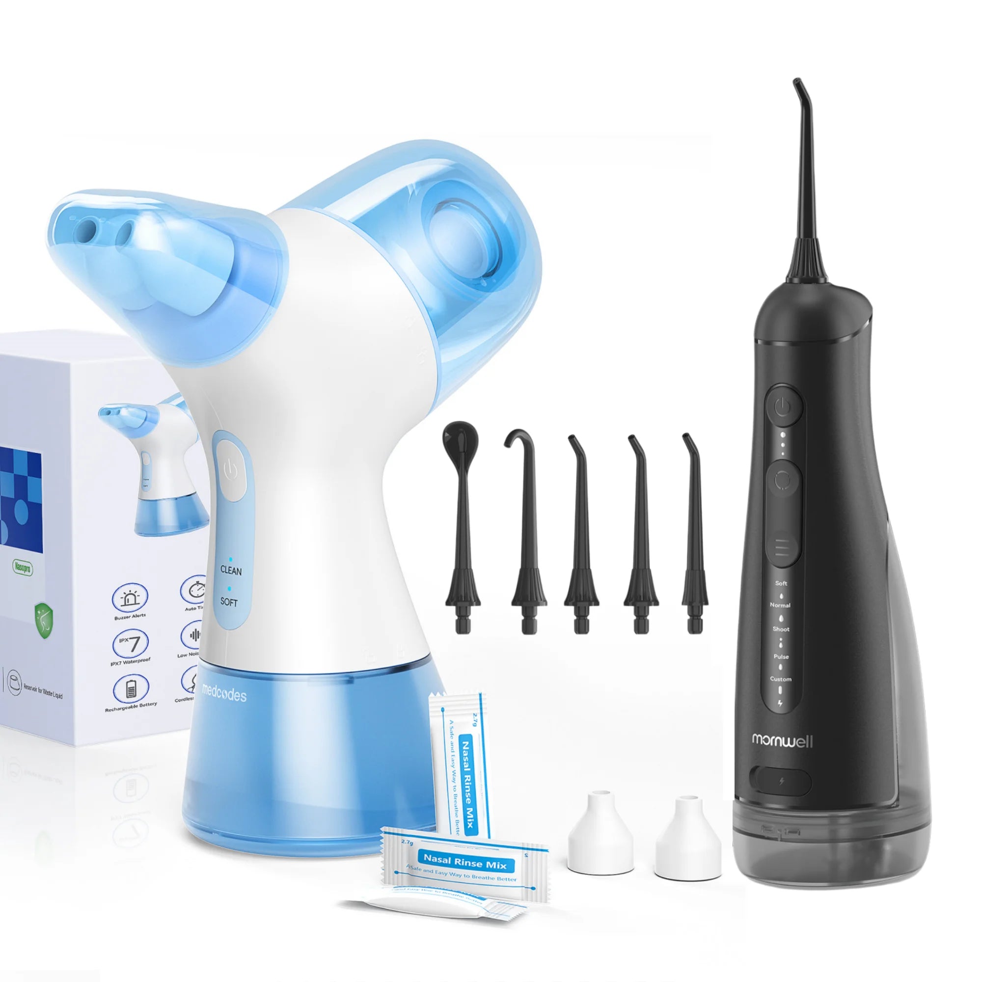 Portable Oral Irrigator and Nasal Rinse Cleaning Kit - 32
