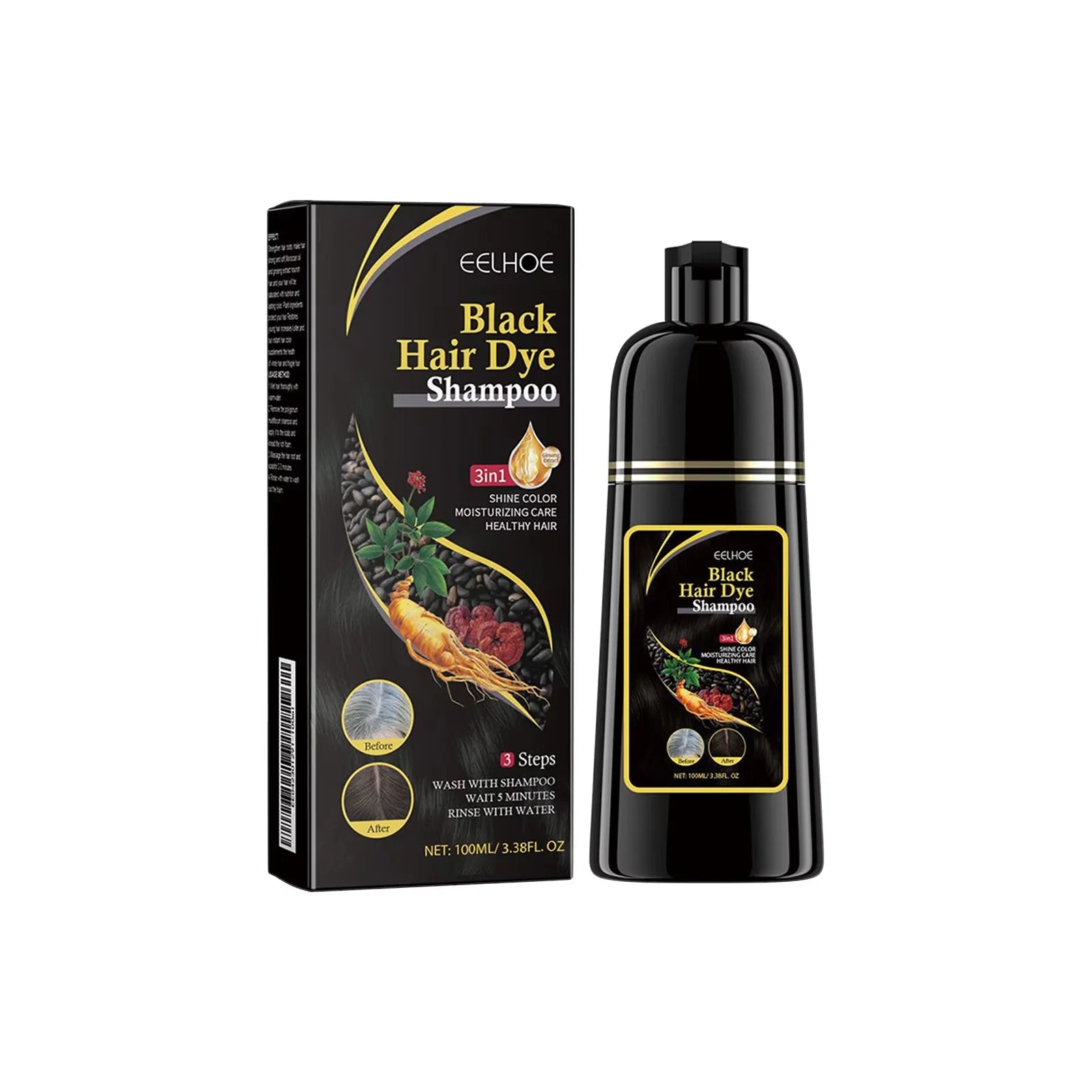 100ml 3 in 1 Herbal Hair Dye Shampoo for Gray Hair Coverage - 15