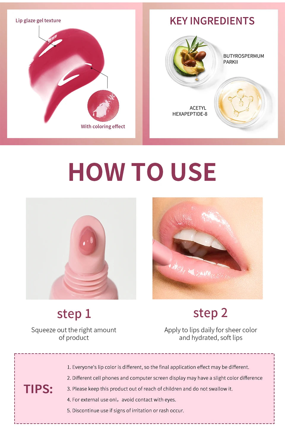 Hydrating Peptide Lip Tint for Soft Glossy Lips