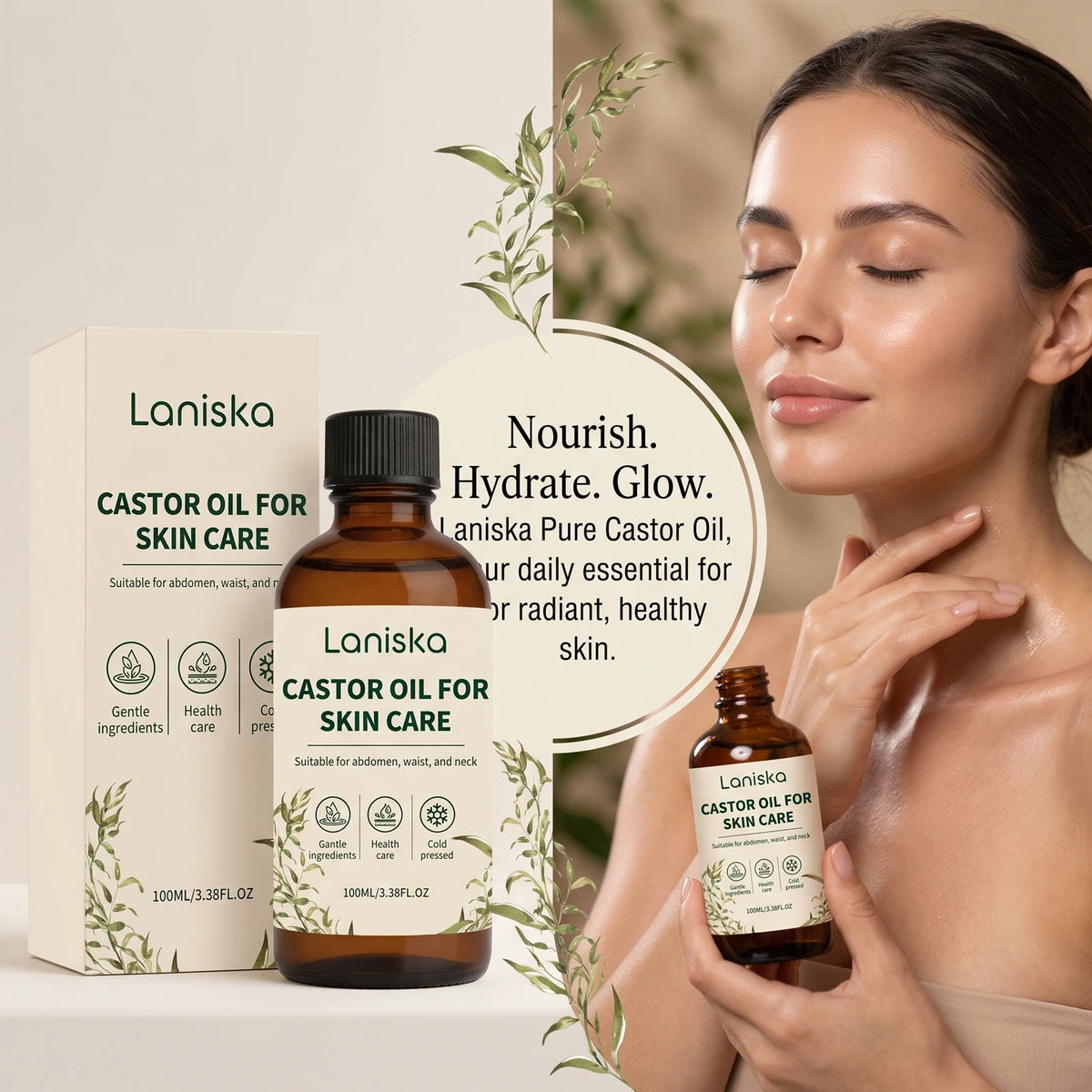Cold Pressed Castor Oil for Skin Hydration and Massage