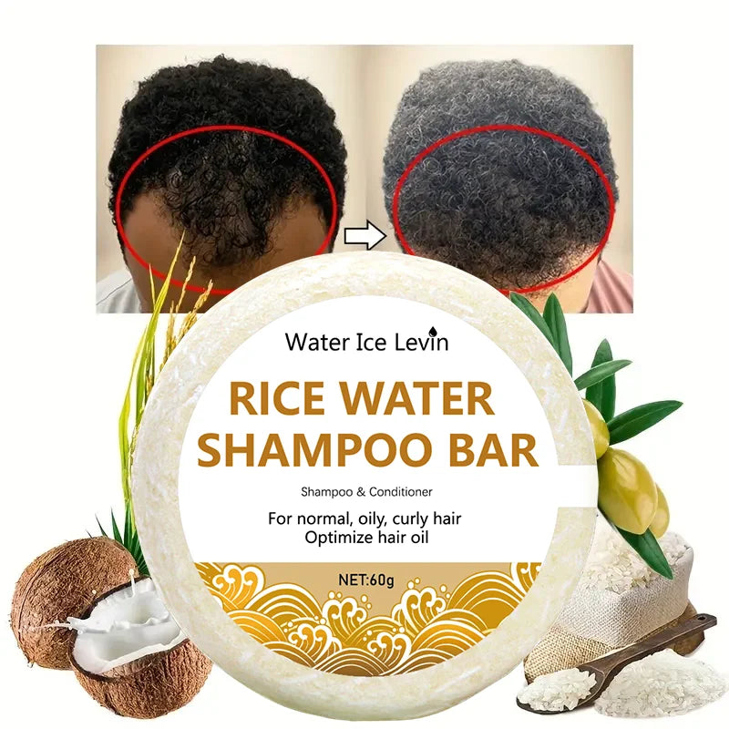 Rice Water Shampoo Bar Organic Hair Growth and Conditioning Soap 60g - 1
