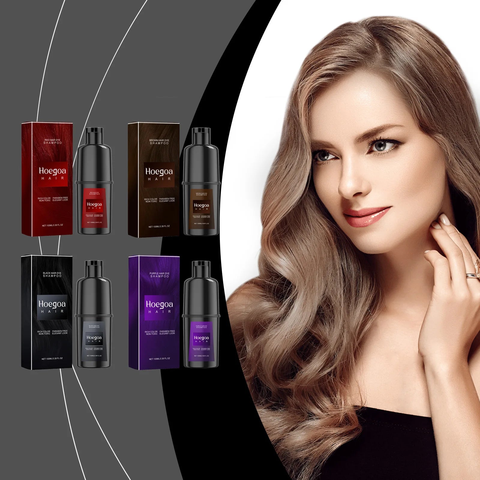 Instant Hair Color Dye Shampoo for Nourishing and Gray Coverage - 1