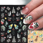 5D Embossed Christmas Nail Art Stickers for Holiday Manicures