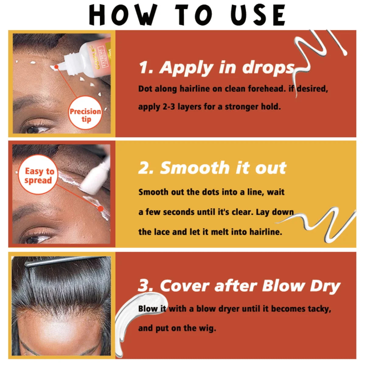 Invisible Waterproof Lace Wig Adhesive Glue for Poly and Lace Systems