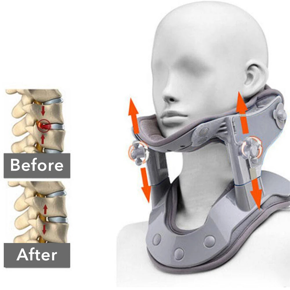 Heated Adjustable Cervical Neck Traction Stretcher and Support - 2