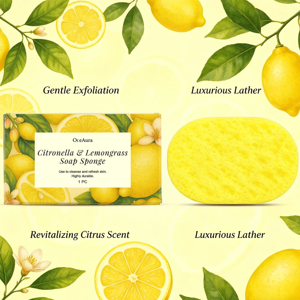 Exfoliating Bath Sponge for Daily Body Cleansing and Skin Refreshing