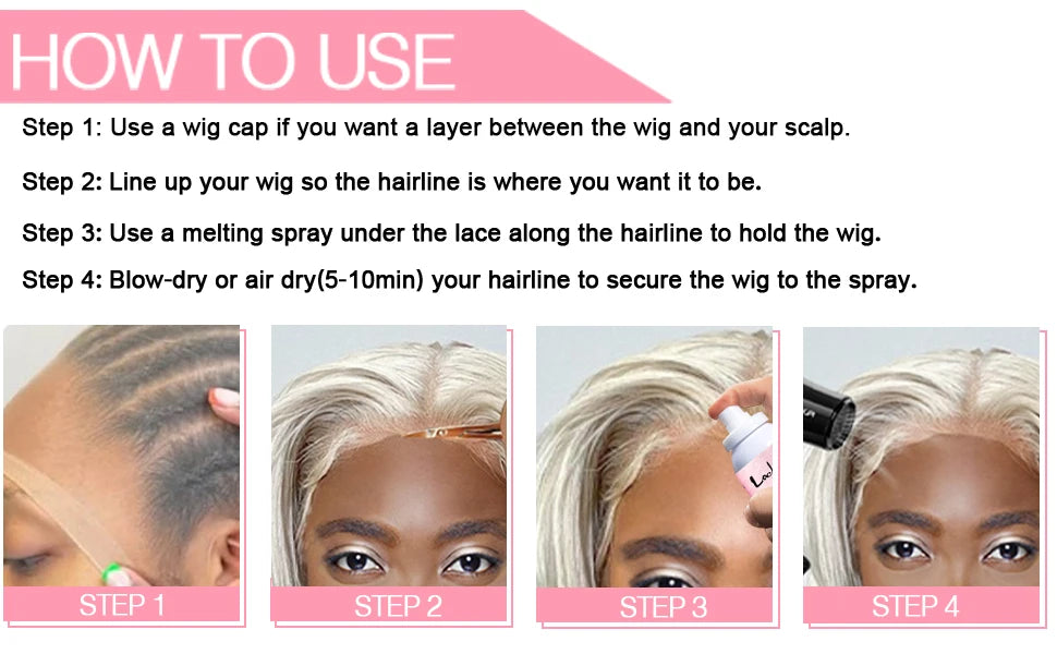 Lace Wig Adhesive Melting Spray Edge Control Wax Stick and Remover Kit - 10