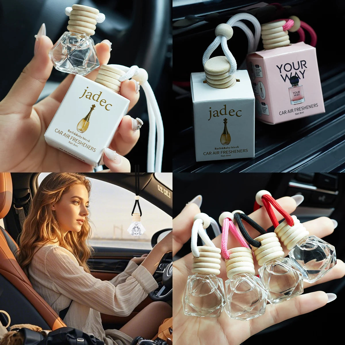 Car Air Freshener Hanging Perfume Diffuser Bottle for Vehicle Interior - 5
