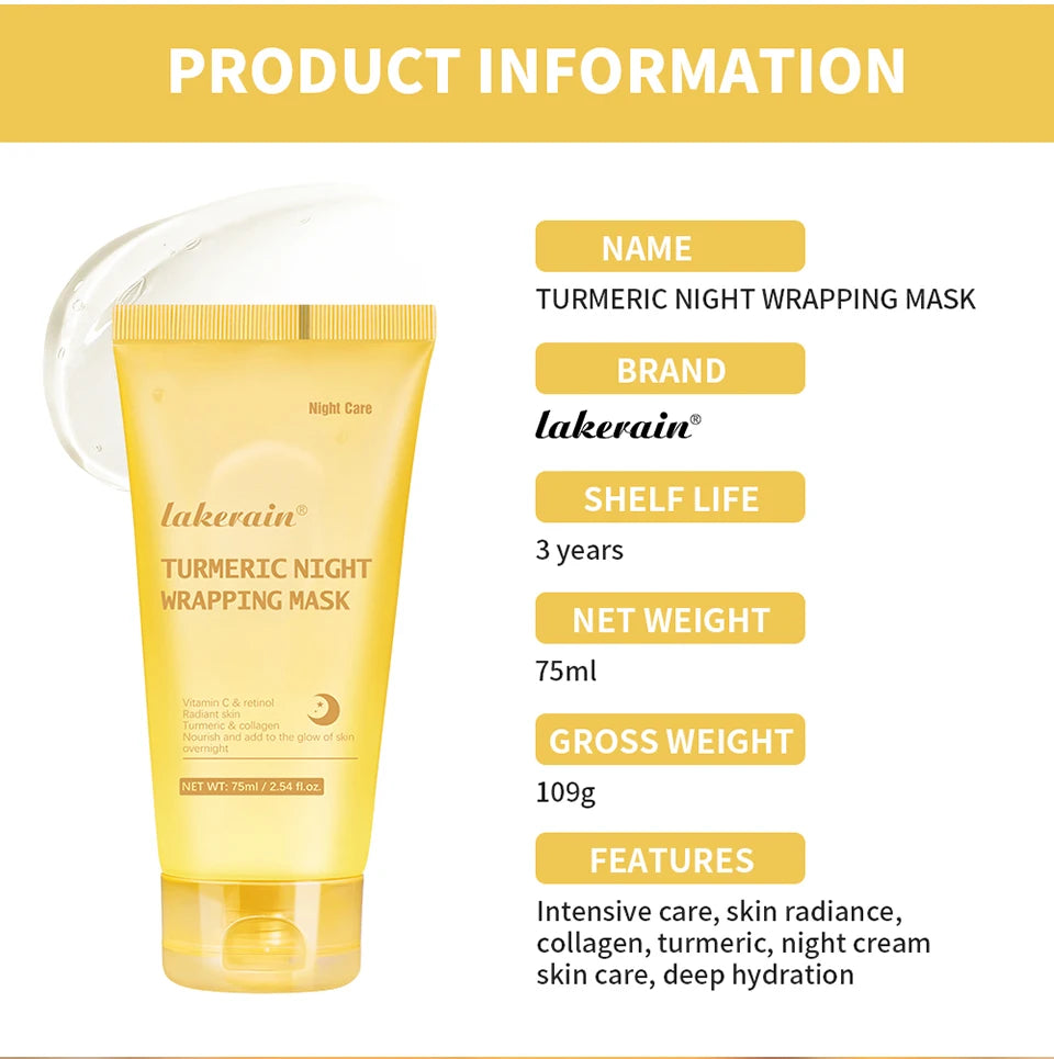 Collagen and Turmeric Overnight Wrapping Peel Off Face Mask Duo - 30