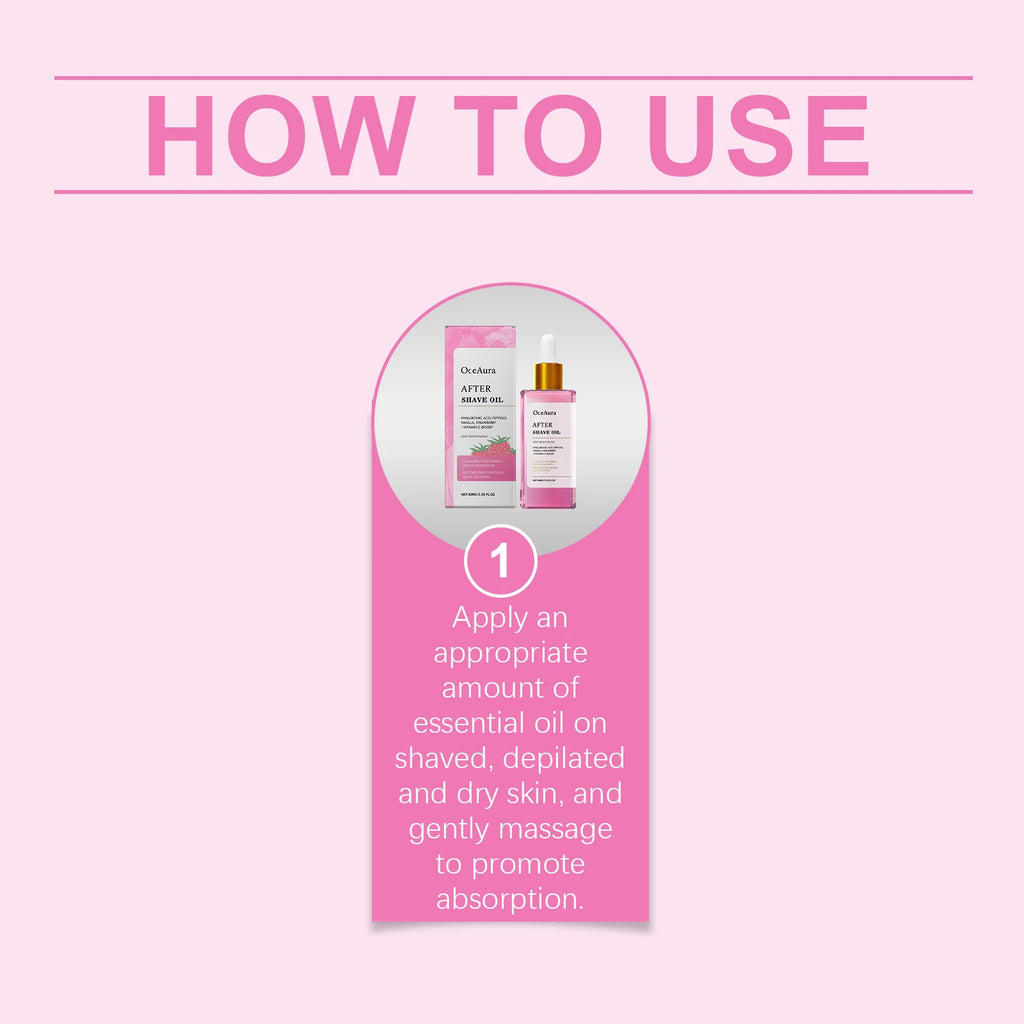 Strawberry Soothing After Shave Oil for Skin Irritation and Redness