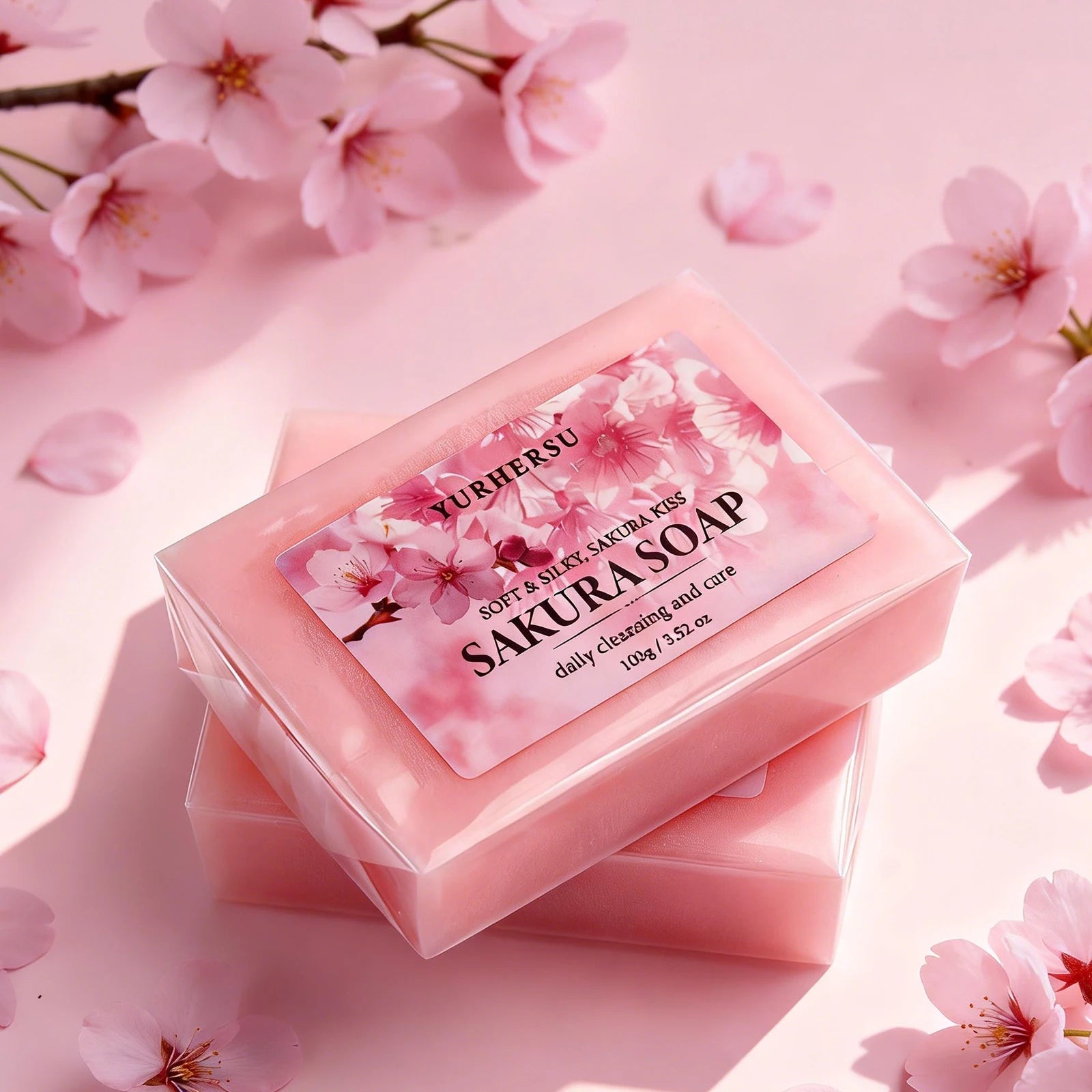 Handmade Sakura Soap Moisturizing Floral Scent Bar for Face and Body - 4