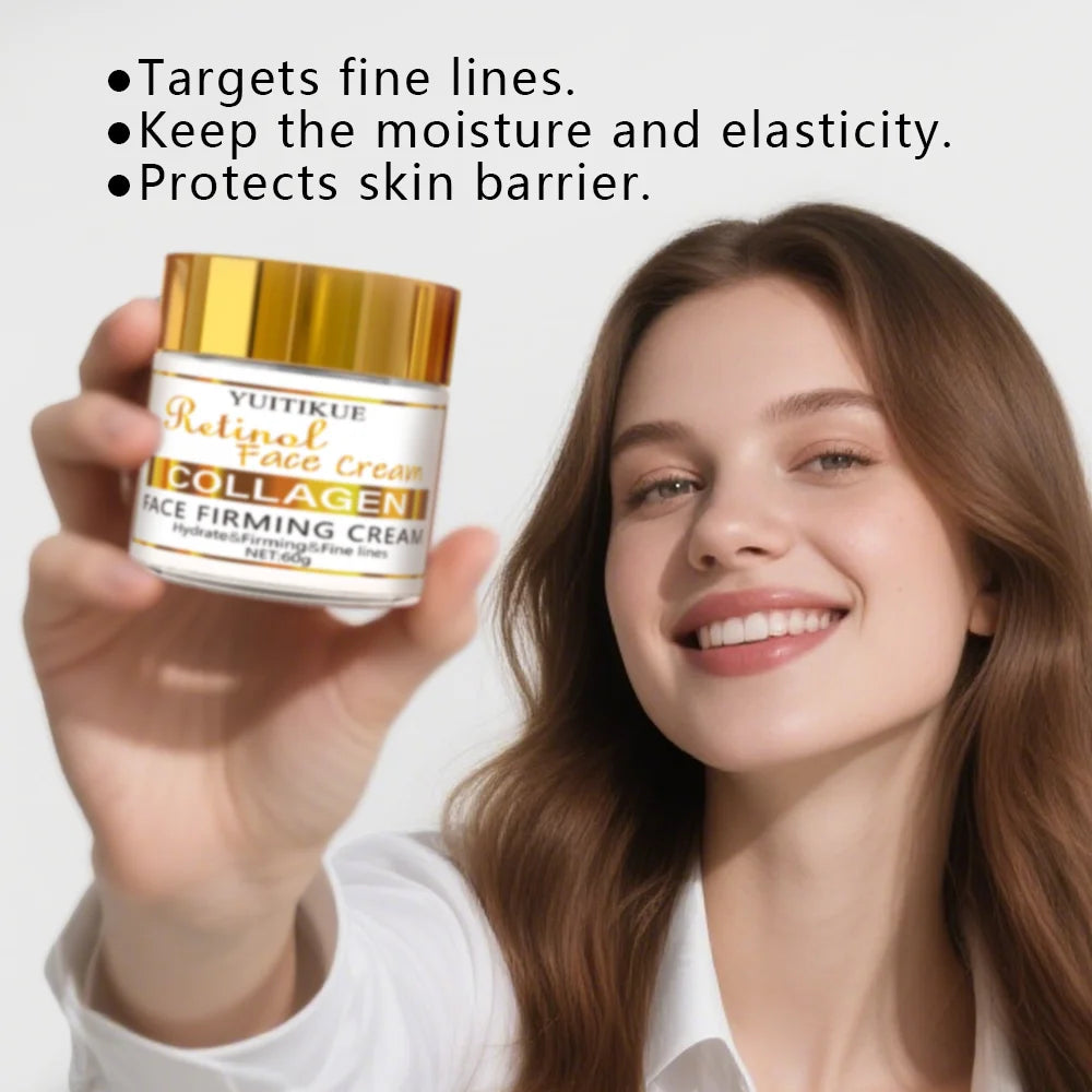 YUITIKUE Retinol Collagen Face Cream Anti Aging Firming Moisturizer 60g