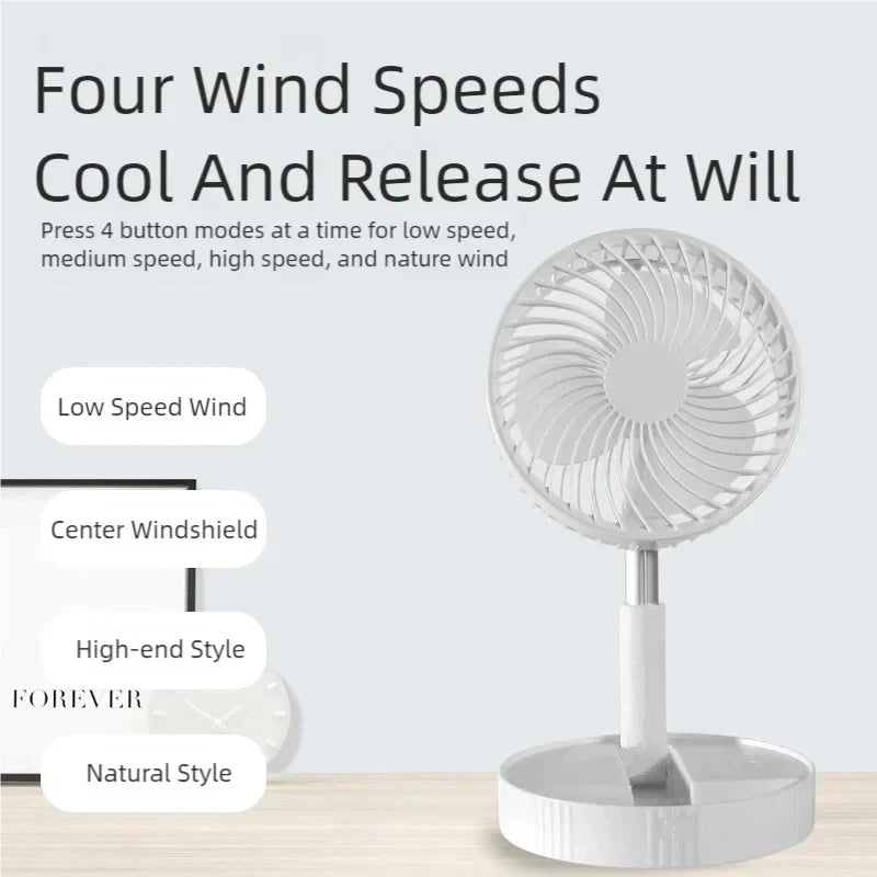 Portable Foldable USB Rechargeable Cooling Fan with Remote Control