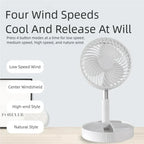 Portable Foldable USB Rechargeable Cooling Fan with Remote Control