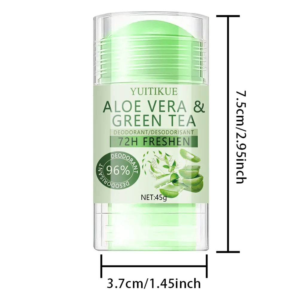 YUITIKUE Aloe and Green Tea Deodorant Stick 72H Odor Control