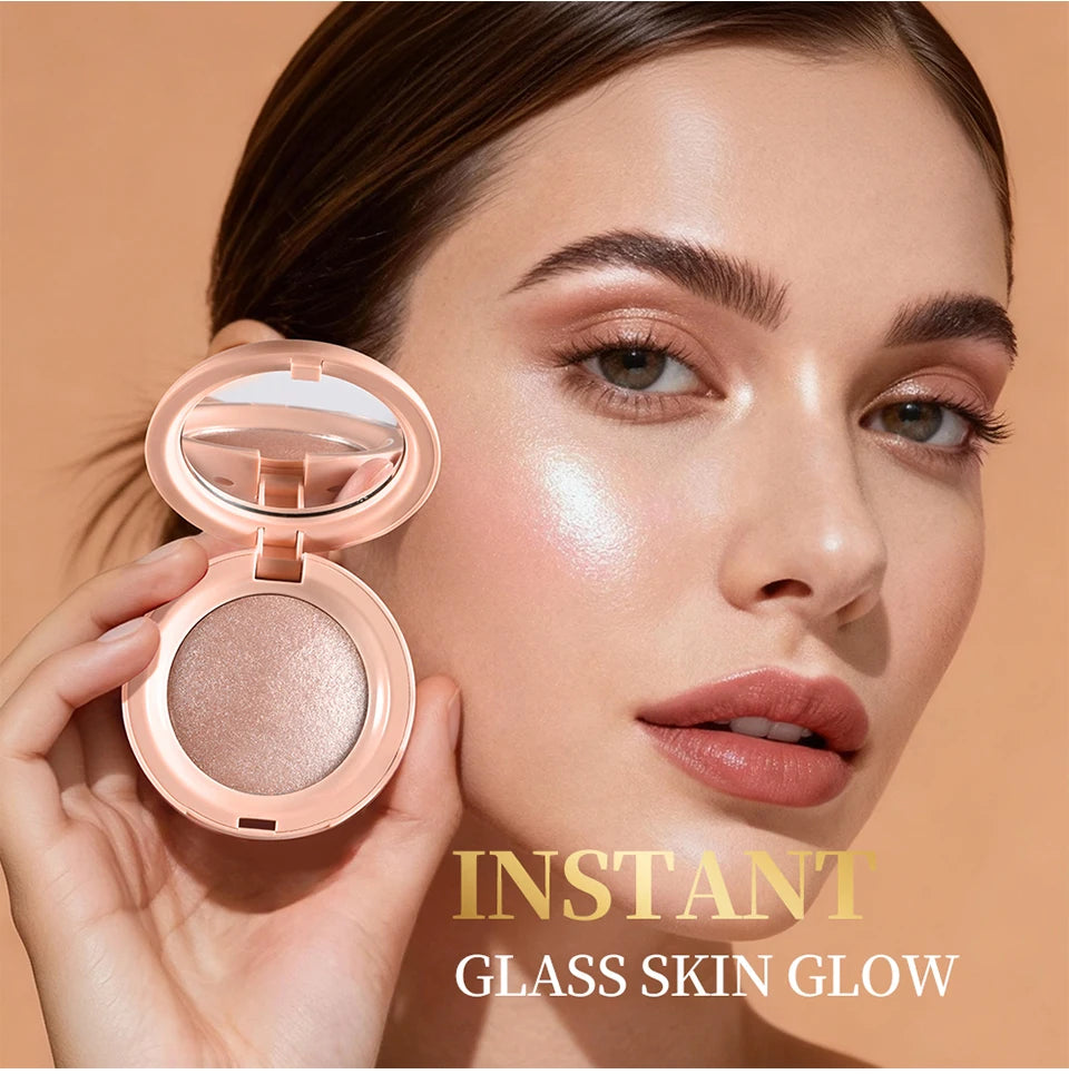 Baked Pearl Shimmer Highlighter Powder for Radiant Glow - 13