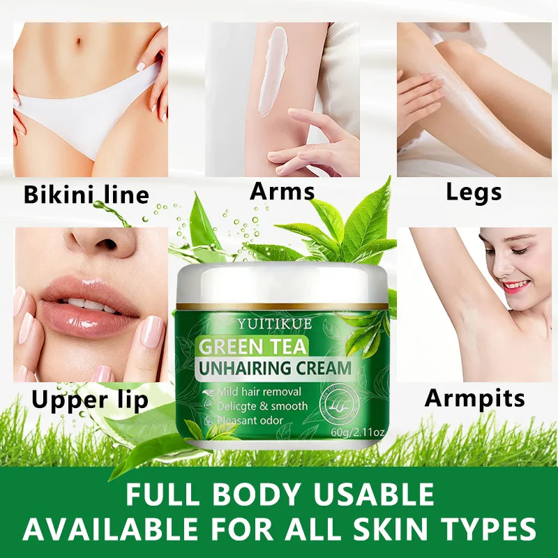 Green Tea Hair Removal Cream 60g - 6