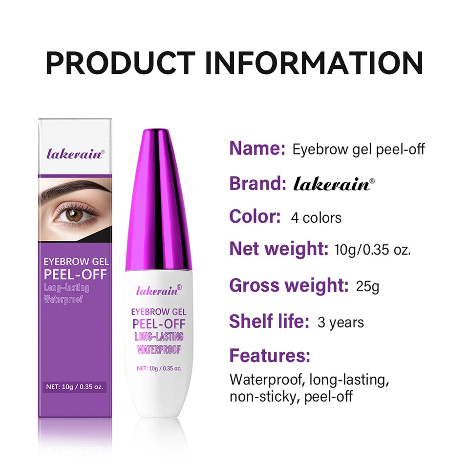 Long-Lasting Waterproof Peel-Off Eyebrow Tint Gel