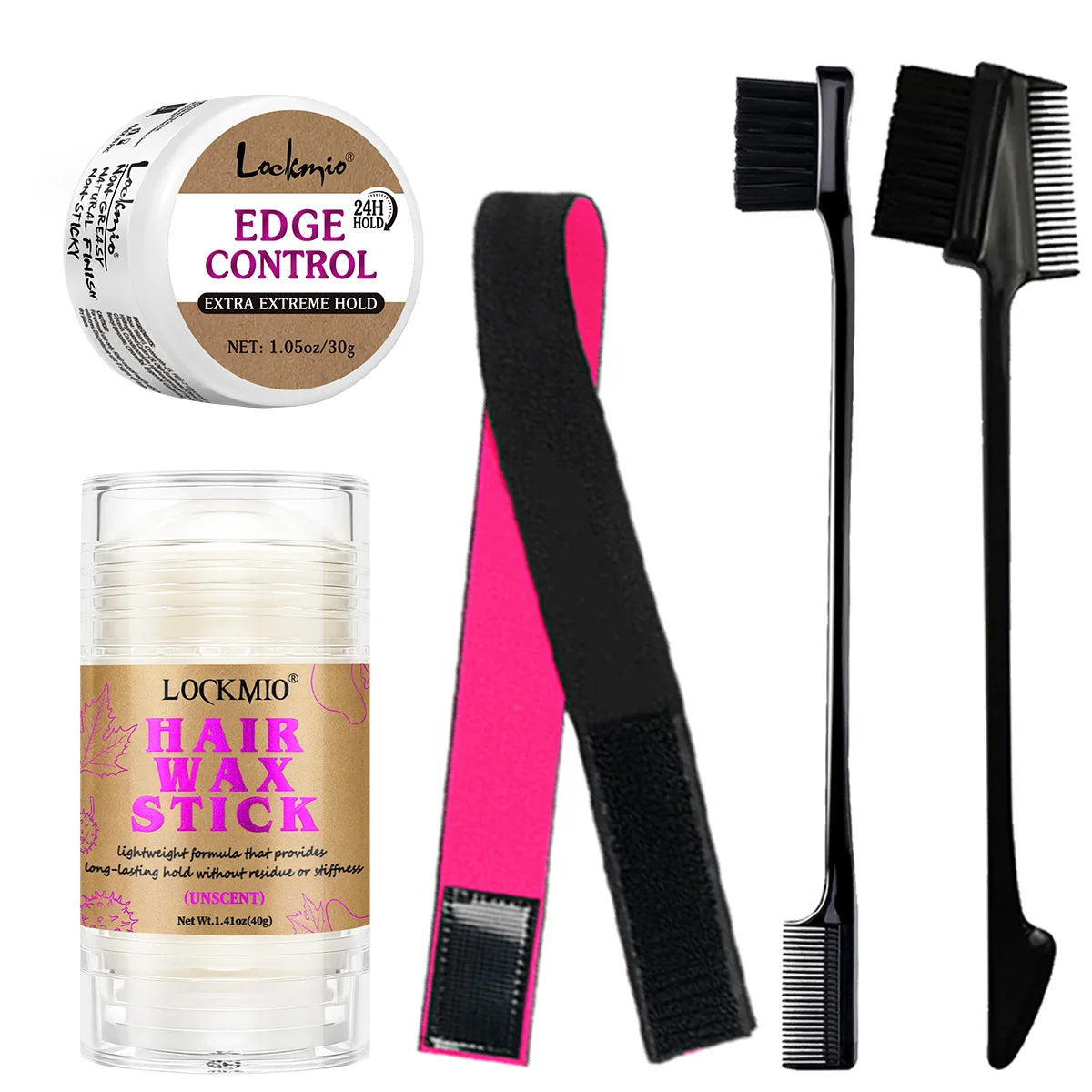Hair Styling Wax Stick Edge Control Gel And Styling Tools Set