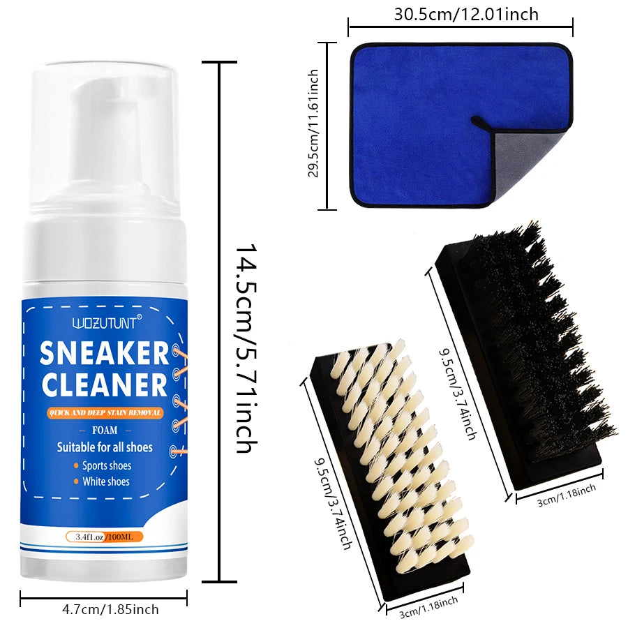 Sneaker Cleaner Kit Shoe Cleaning Foam Set for Canvas Leather and Suede
