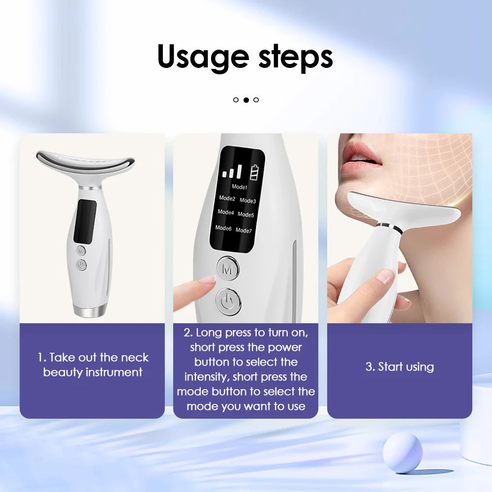 LED Facial and Neck Skin Tightening Massage Device - 12