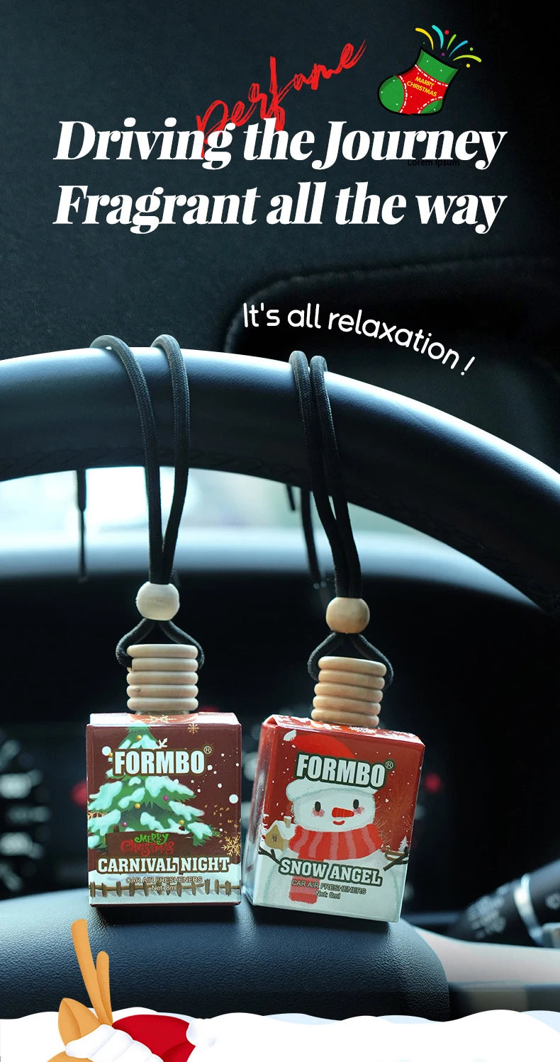 4pc Christmas Car Air Freshener Set Hanging Perfume Diffuser
