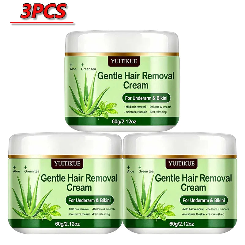 YUITIKUE Aloe Green Tea Hair Removal Cream Gentle Body Depilatory 60g