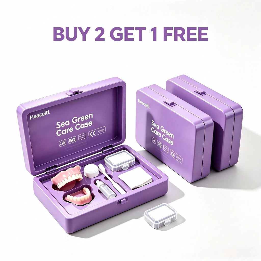 Realistic Cosmetic Denture Set with Portable Storage Case