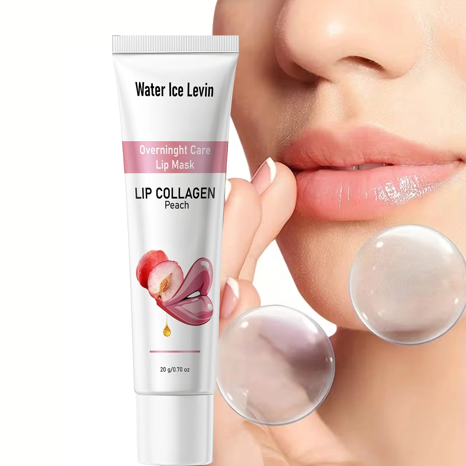 Peach Collagen Lip Mask Hydrating Overnight Lip Care Treatment - 4