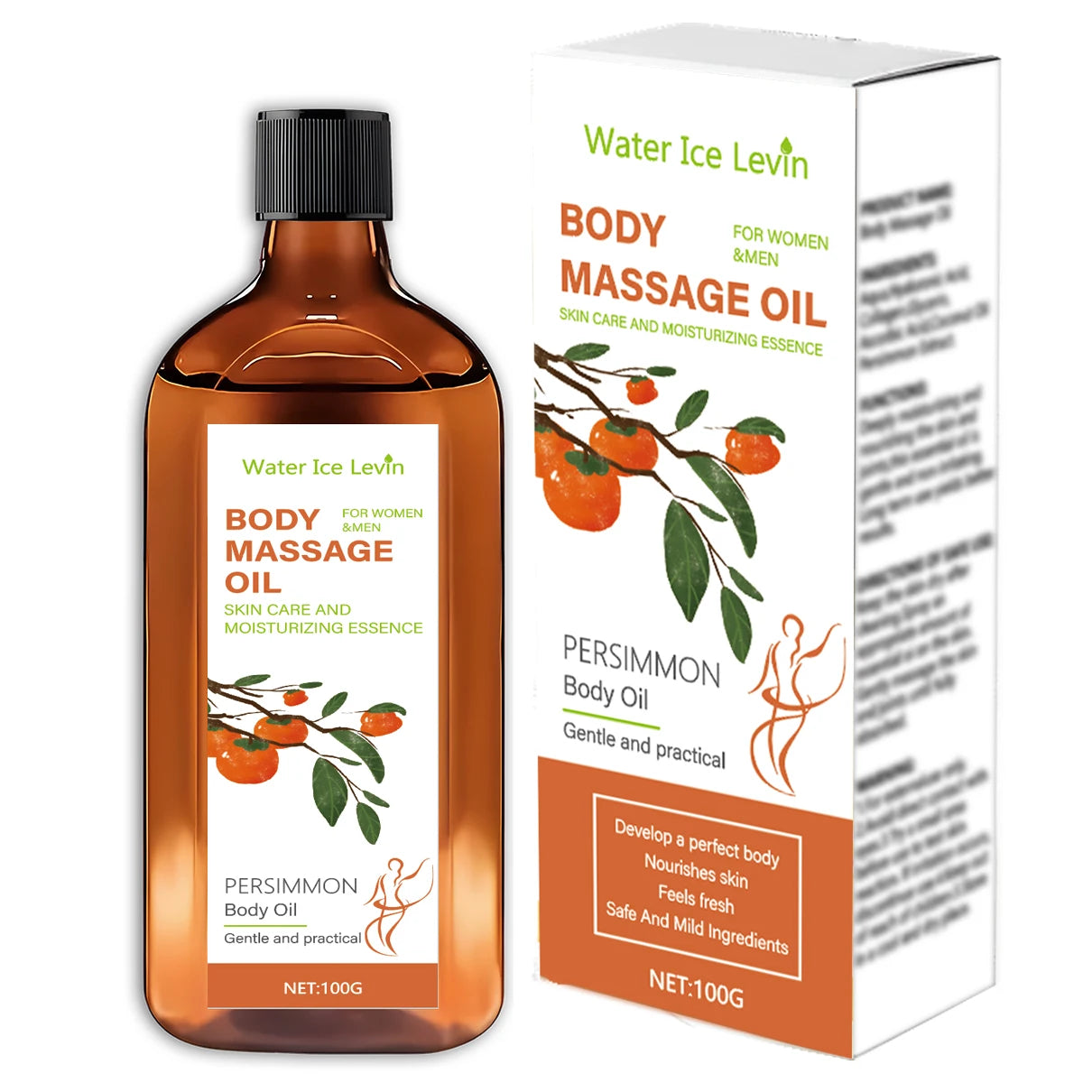 Water Ice Levin Body Massage Oil Moisturizing Skin Care Duo 200g