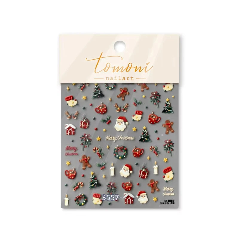 3D Christmas Cartoon Nail Art Stickers