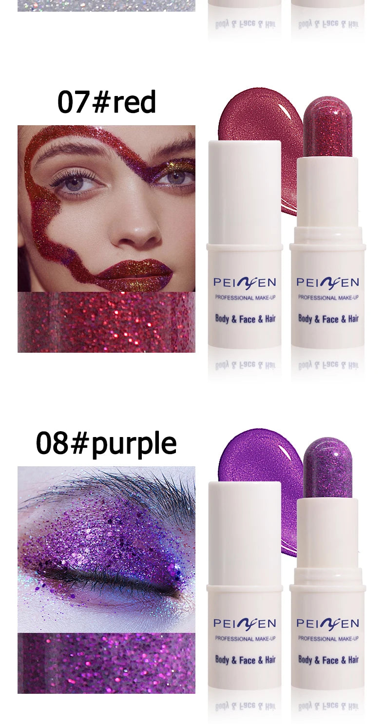 Peifen Glitter Makeup Stick Waterproof Face Body Highlighter