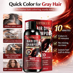 YUITIKUE 4-in-1 Red Hair Dye Shampoo Fast Grey Coverage 100ml