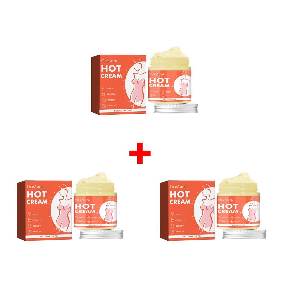 Anti-Cellulite Hot Massage Cream for Body Slimming and Shaping