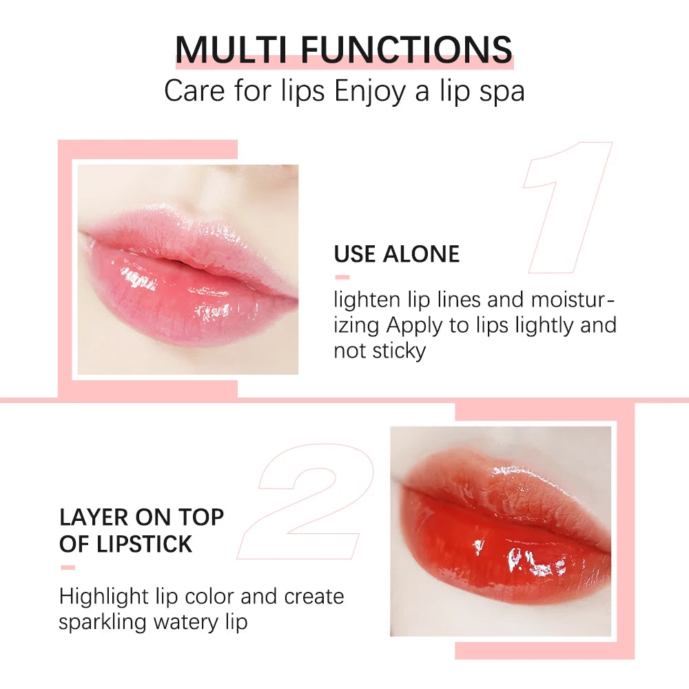 Hydrating Crystal Jelly Lip Glow Oil for Nourished Plump Lips