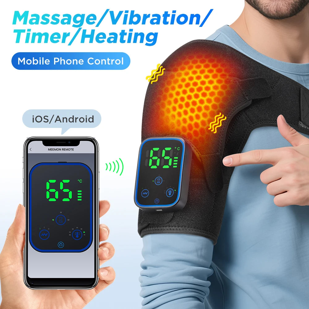 Wireless App-Controlled Heated Shoulder Massager for Muscle Relief