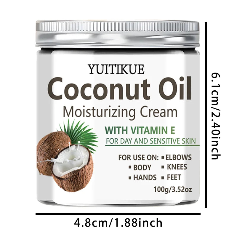 YUITIKUE Coconut Oil Moisturizing Body Cream for Dry Skin 100g