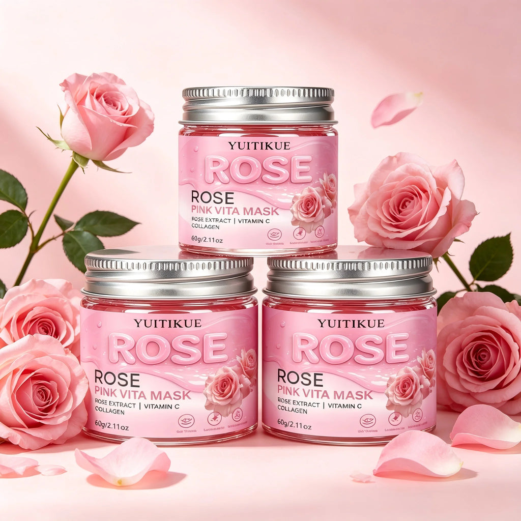 YUITIKUE Rose Pink Vita Mask 60g Collagen Vitamin C Face Treatment